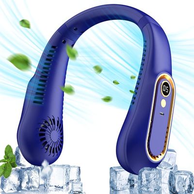 Wentylator na szyję, mini USB bezłopatkowy, niebieski