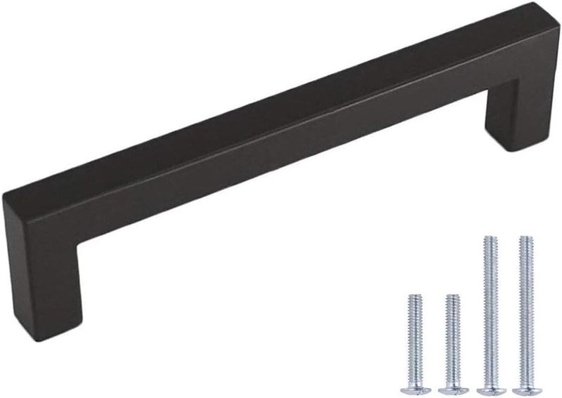 Uchwyt kuchenny uchwyt meblowy 27 sztuk czarny uchwyty do szafek rozstaw otworów 128 mm