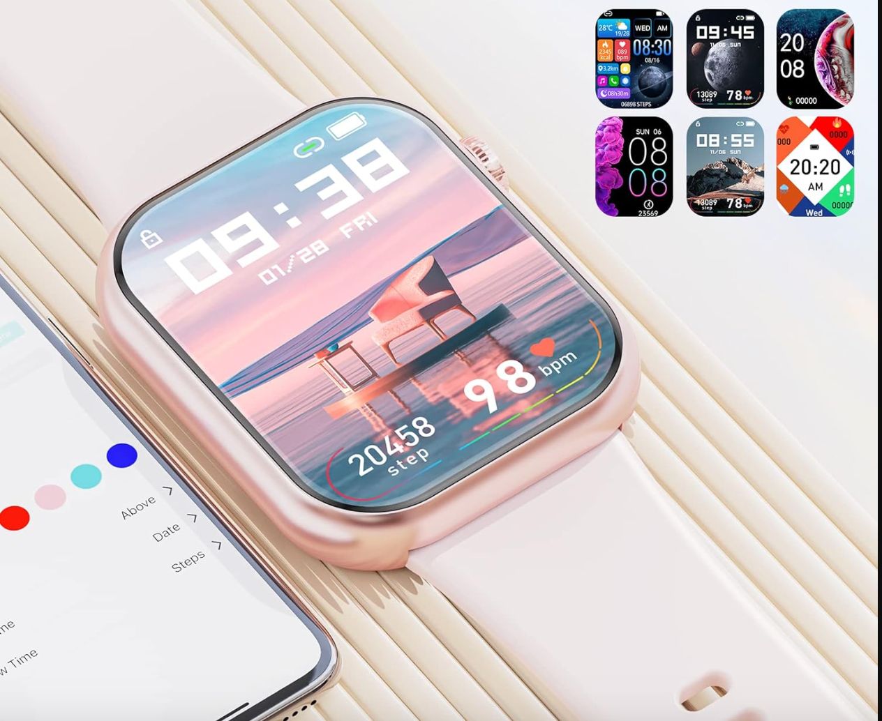 Smartwatch męski Odpowiedź/Wykonuj połączenia,1.85 Smartwatch pełny ekran dotykowy,wodoodporny sportowy zegarek IP67,Fitness Smart Watch z tętnem tlenu we krwi dla Androida i iOS
