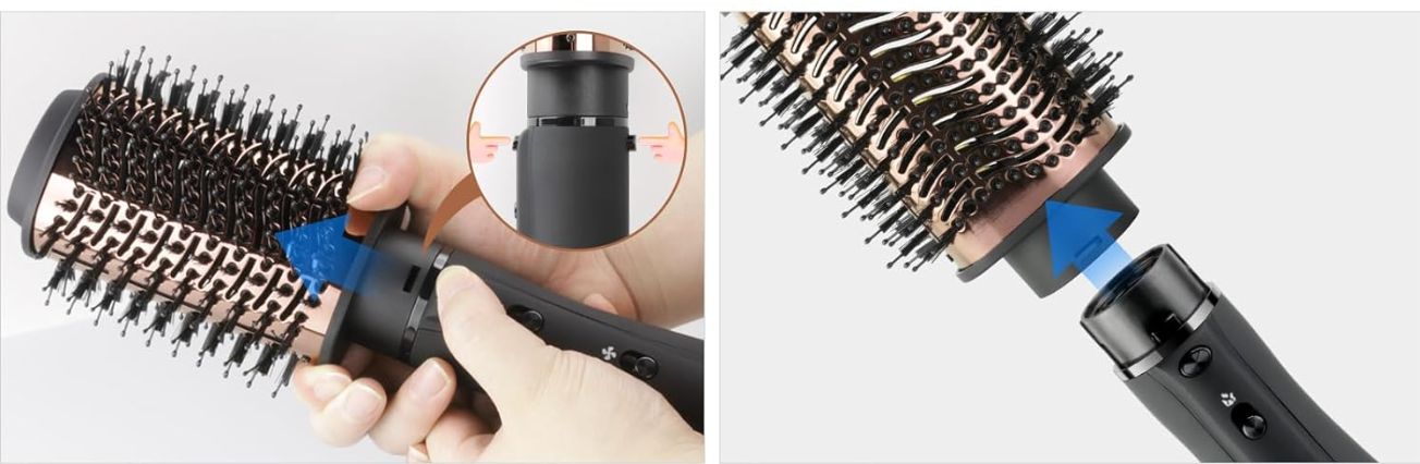 WeChip Suszarko Szczotka &amp; Szczotka Prostująca Do Włosów, Jonowy Suszarka Do Włosów, Ceramika Suszarko-Lokówka Do Włosów Suchych, Pozbawionych Objętości i Prostych