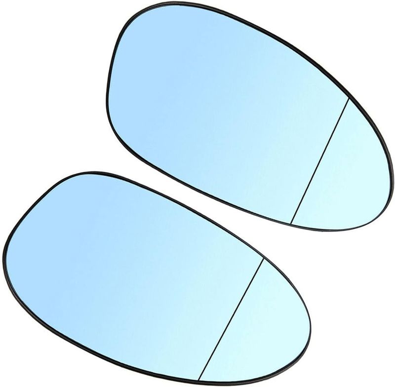 Szkło lusterka kompatybilne z BMW, podgrzewane, asferyczne, niebieskie.