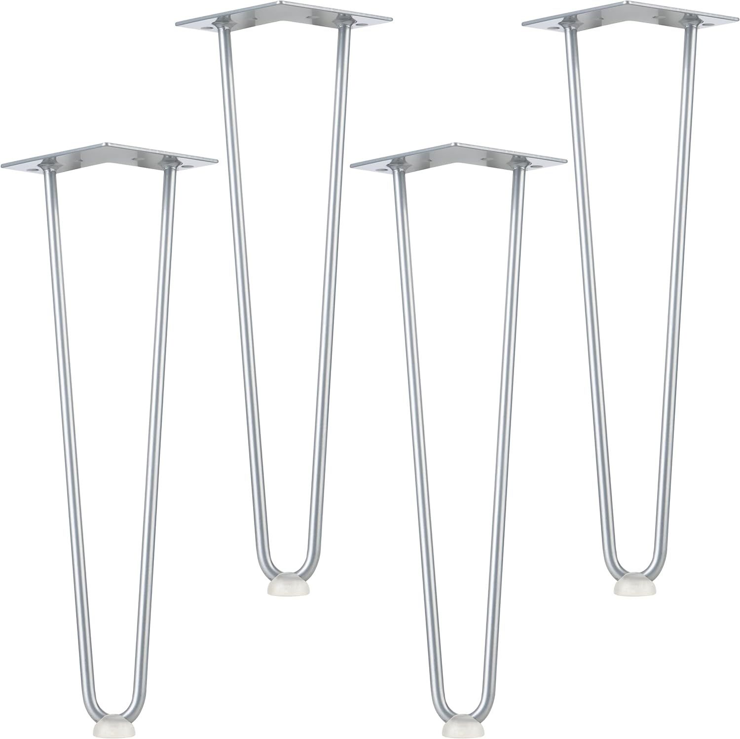 smartpeas 4X Nogi do stołu - stal nierdzewna, czarne, 41 cm, ochrona podłogi