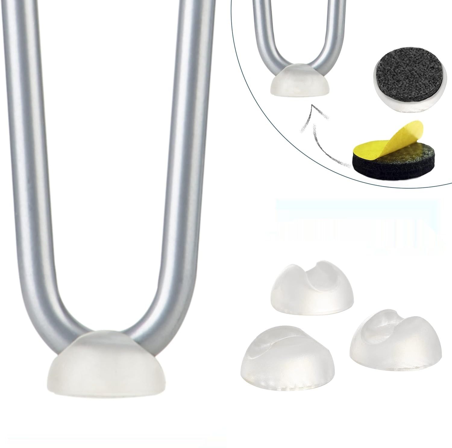 smartpeas 4X Nogi do stołu - stal nierdzewna, czarne, 41 cm, ochrona podłogi
