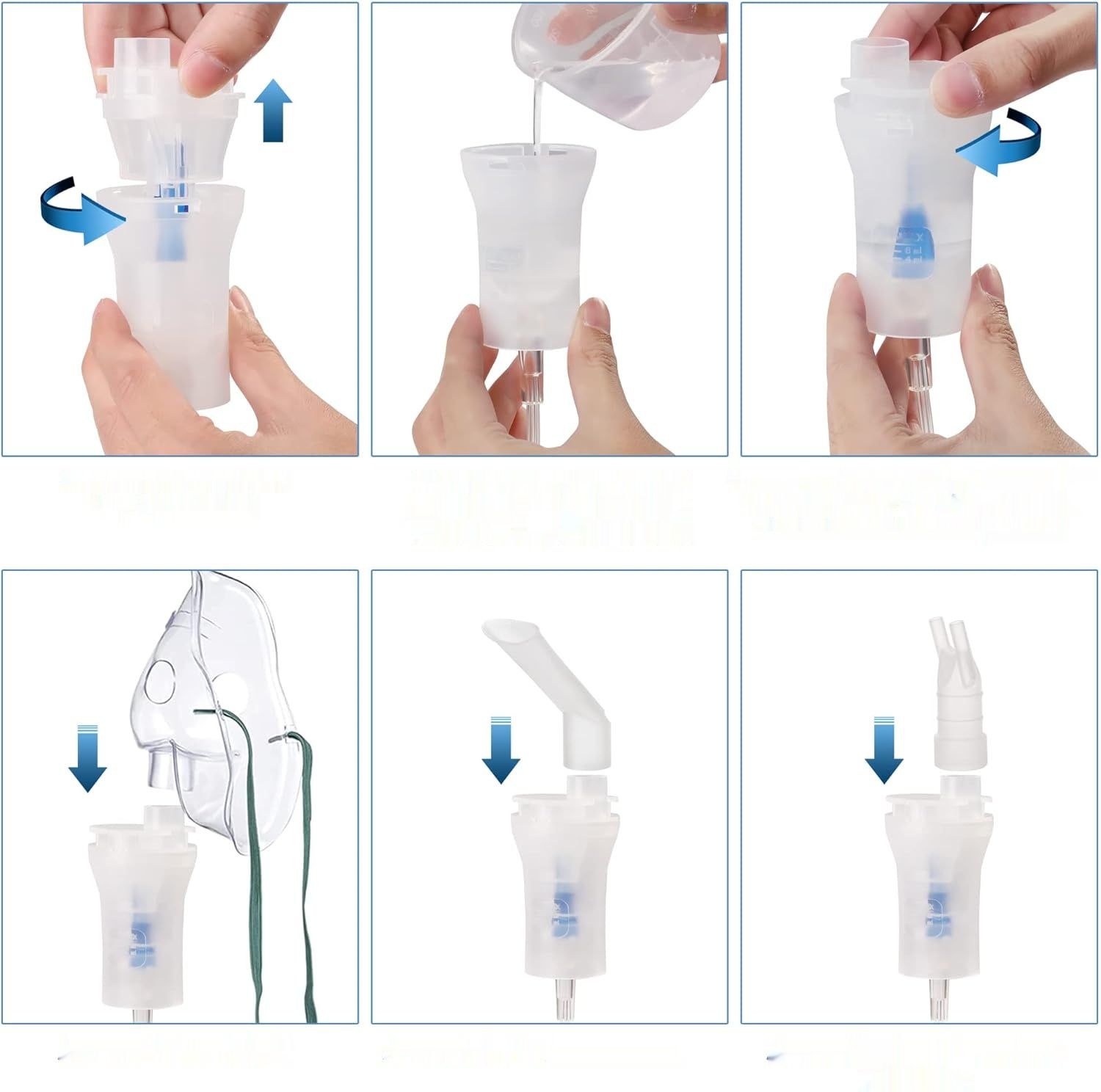 MEDLOT Nebulizator z ustnikiem i maską, dla dorosłych i dzieci, na przeziębienia lub astmę