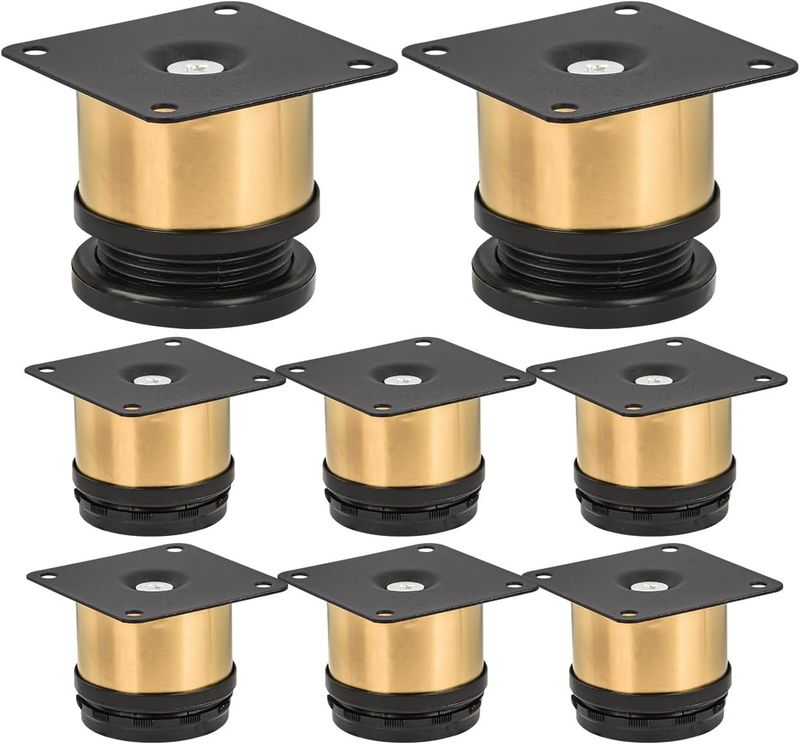 15 cm Metalowe Nóżki do Mebli, Btowin Zestaw 8 Regulowanych Nóżek Ze Stali