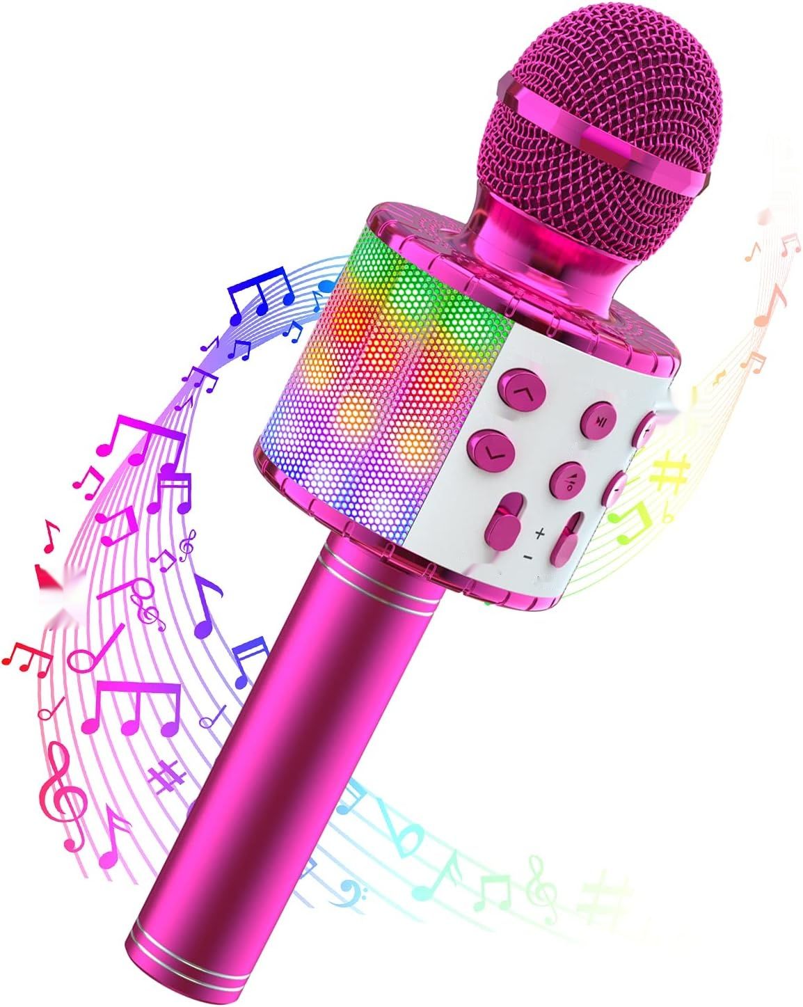 Wowstar Bluetooth Mikrofon Karaoke z LED i Głośnikiem, Nagrywanie Dźwięku