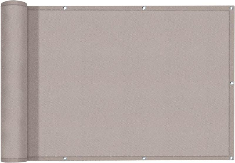LOVE STORY Ekran Prywatności 0.9 x 5 m, Ochrona UV, Wodoodporny Poliester, Taupe