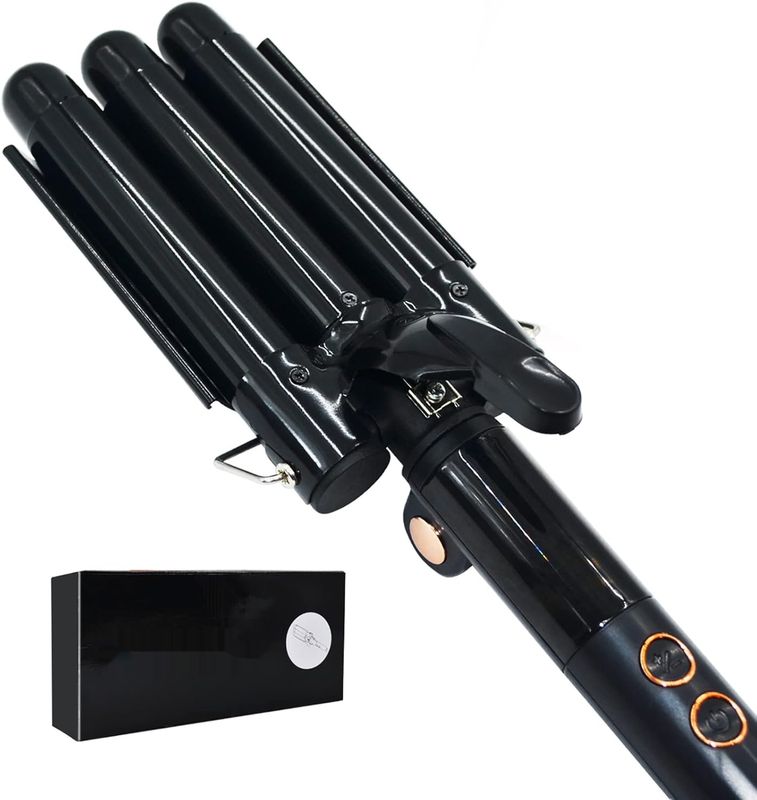 BESTBOMG Lokówka, Potrójne Falownice, 25 mm, Regulacja Temperatury, Ceramika.