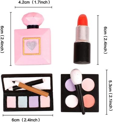 Unimal 4 dekoracje tortu z żywicy: toppery, flakony perfum, palety cieni.