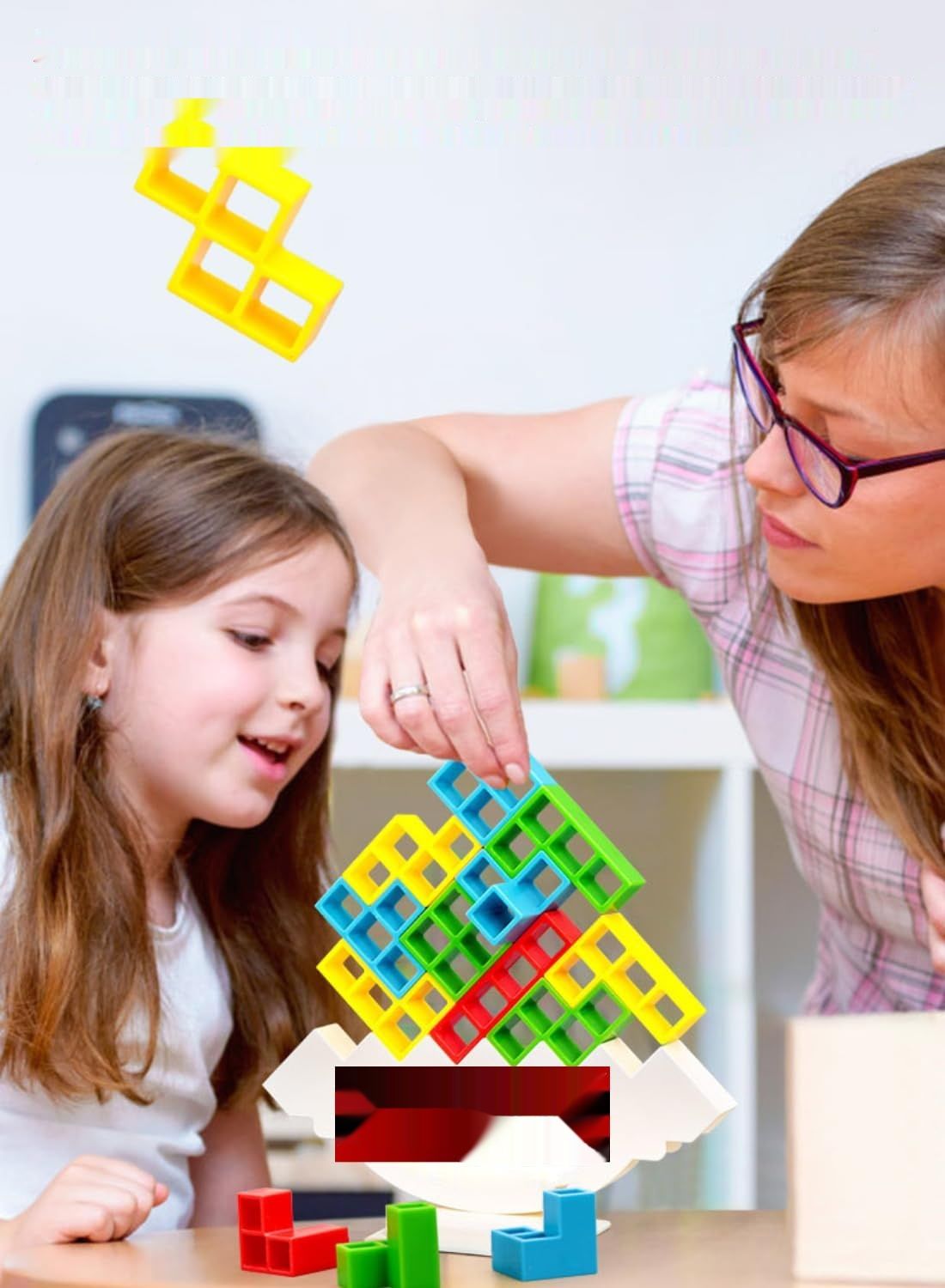BLOOOK Montessori Zabawka, Tetra Tower Balance, gra budowania wieży.
