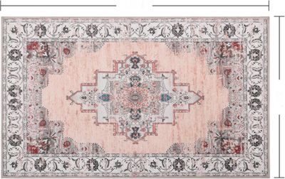 Carvapet Dywan Biegowy 90x150 cm Antypoślizgowy, Zmywalny, Retro Medalionowy.