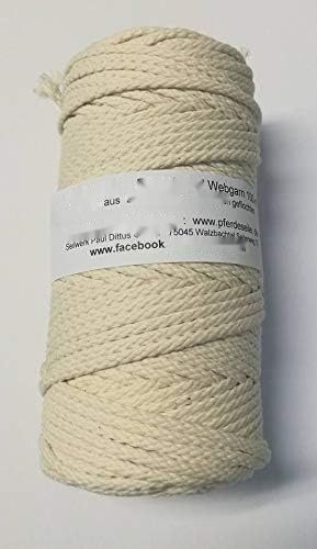 Pferdeseile_DE Macrame Cotton Yarn Natural 200m 4mm Pleciony
