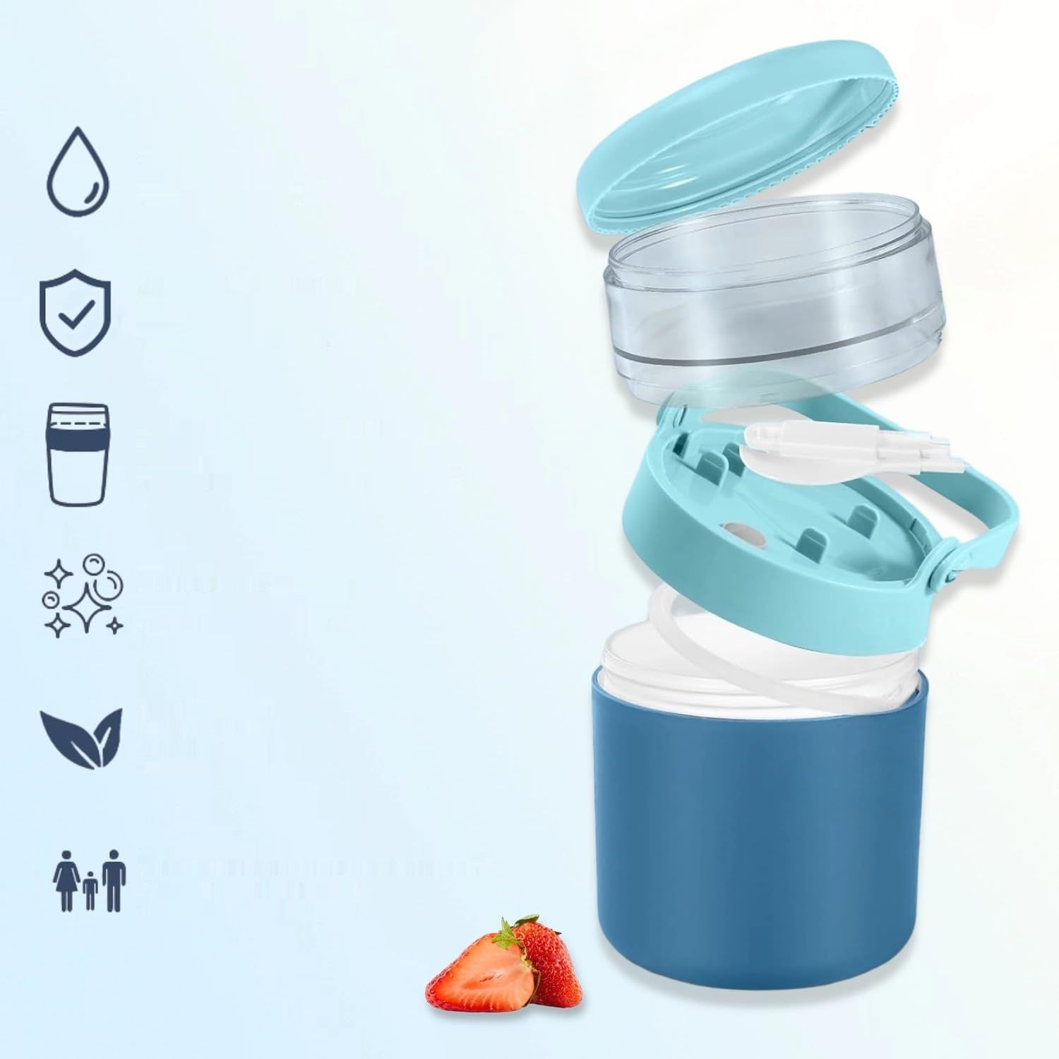 RUHMEX Kubek na płatki śniadaniowe na wynos, 570 ml + 160 ml kubek na jogurt.
