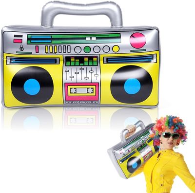 Aomig Nadmuchiwane Radio, zabawka na imprezę z lat 80. i 90., retro styl.