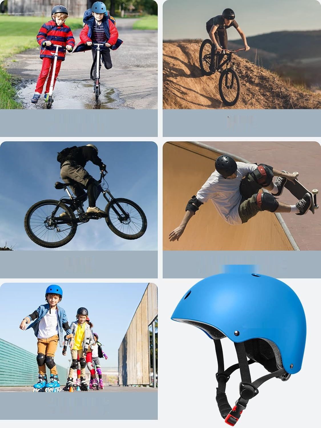 Skaterhelm, certyfikowany kask rowerowy CPSC, dla dzieci i dorosłych.