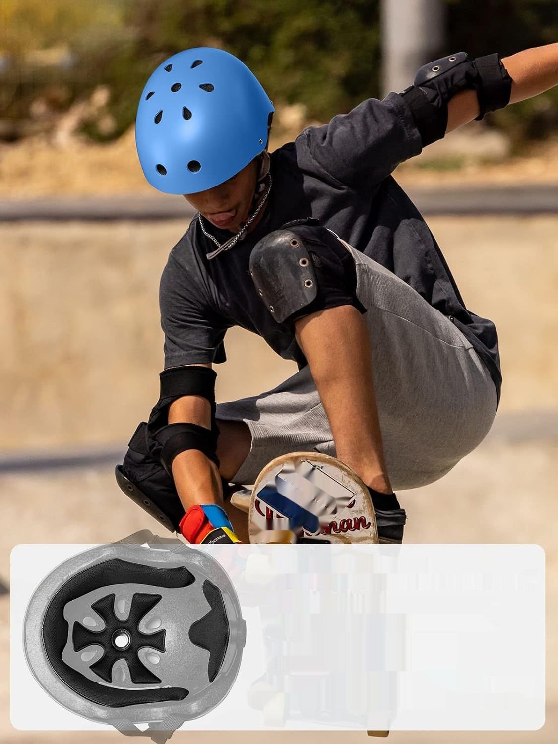 Skaterhelm, certyfikowany kask rowerowy CPSC, dla dzieci i dorosłych.