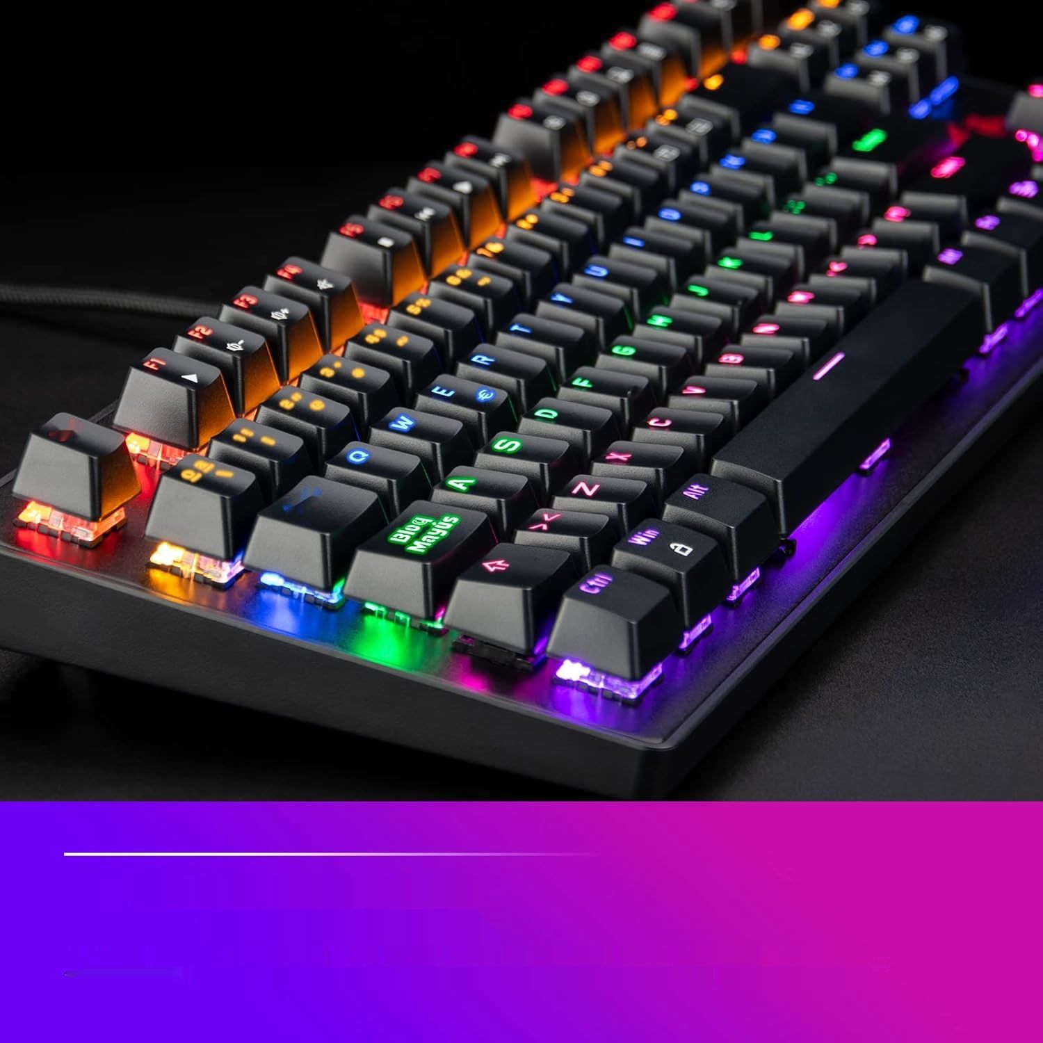 Rii RK908 Hiszpańska klawiatura mechaniczna QWERTY do gier - Czarna