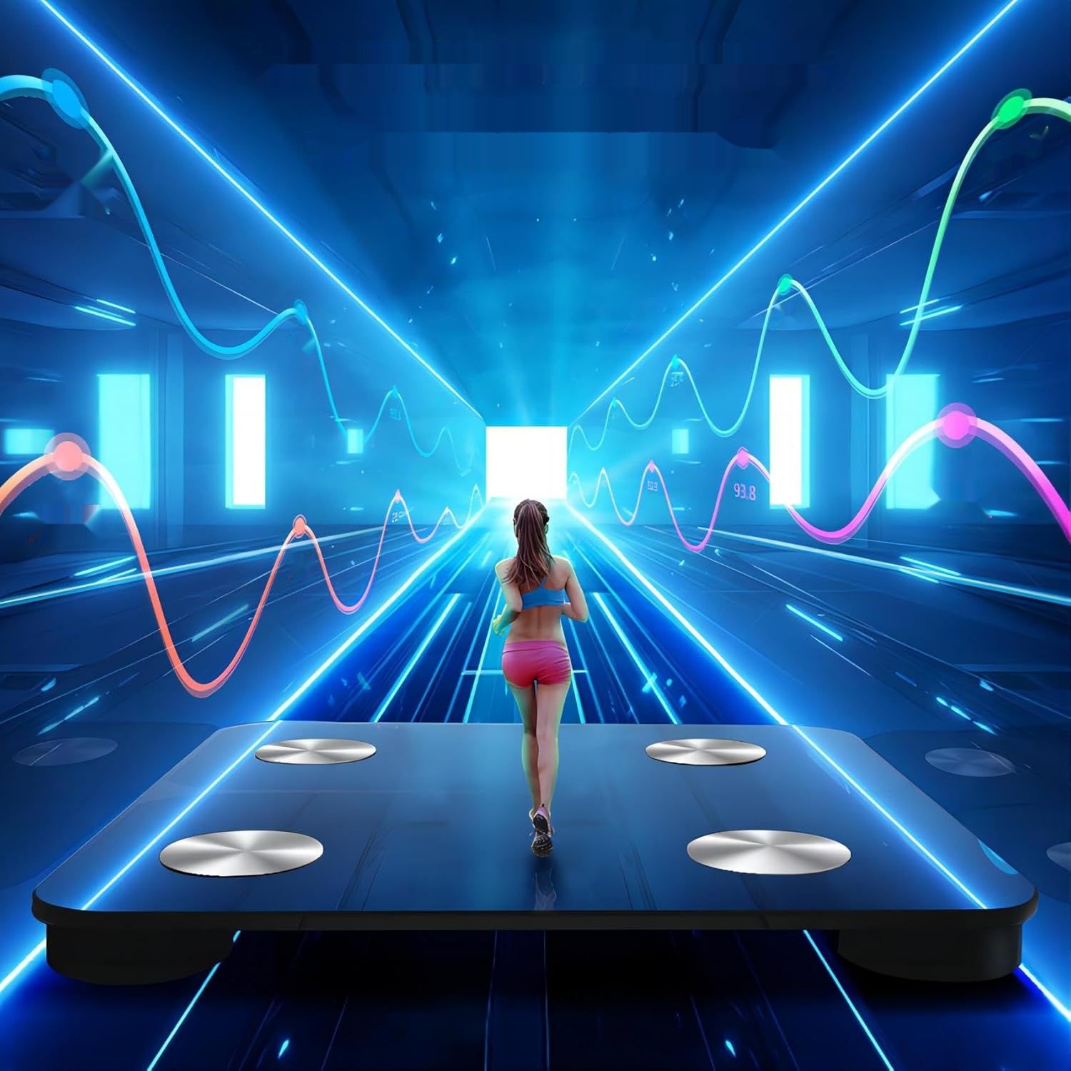 Waga osobista cyfrowa z aplikacją, Bluetooth, pomiar tkanki tłuszczowej, BMI.