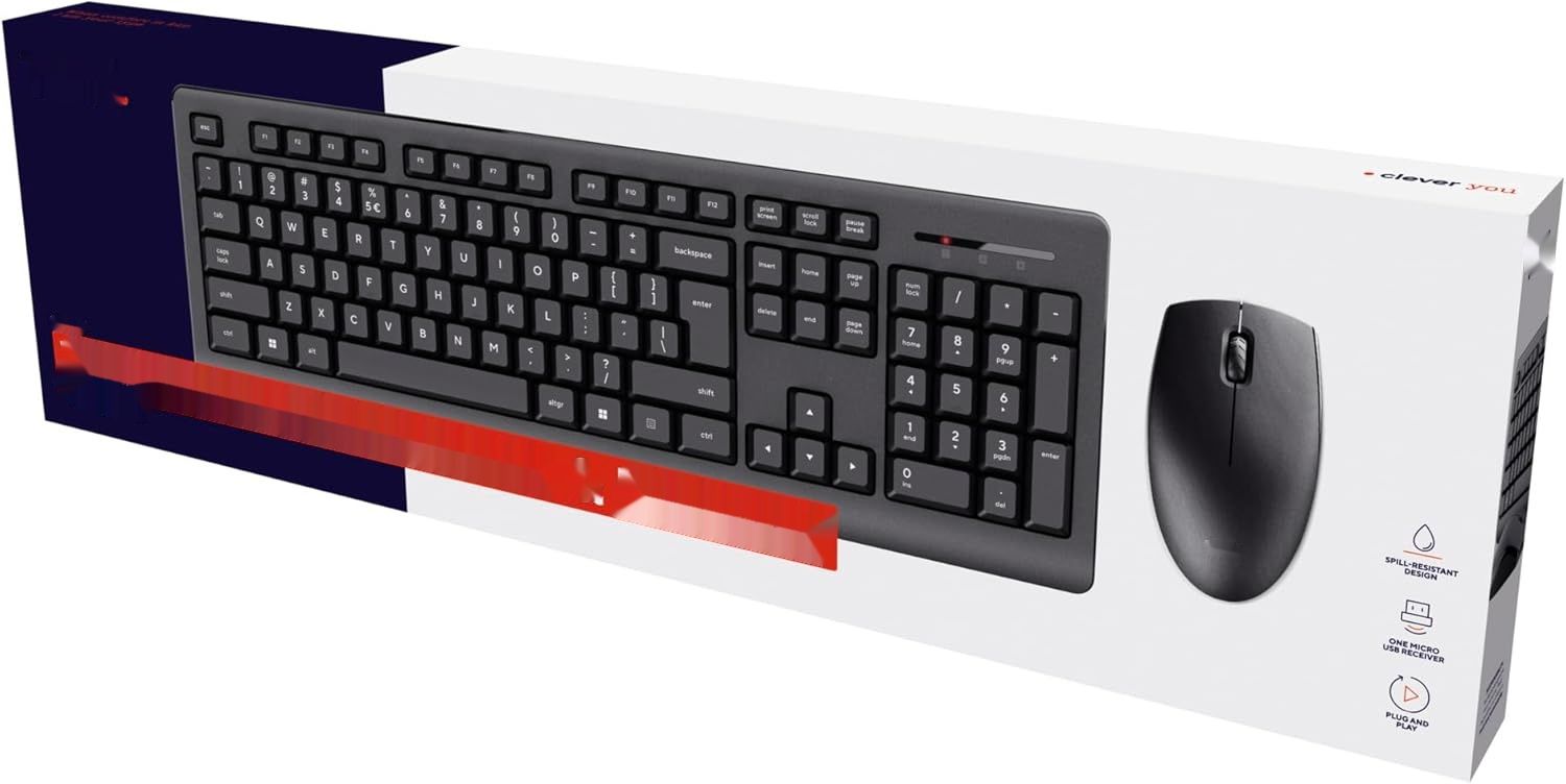 Trust Primo Włoski Zestaw Bezprzewodowej Klawiatury QWERTY i Myszki