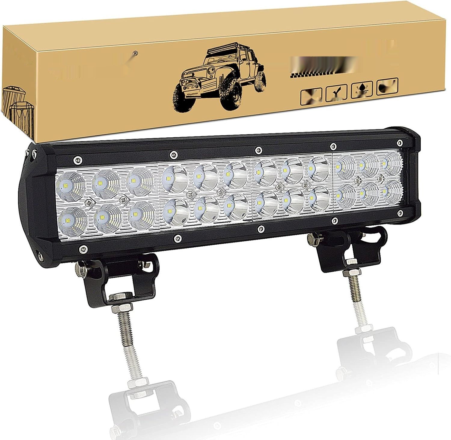 AUXTINGS LED-Lampa robocza, 30,5 cm, 72W, reflektor i naświetlacz