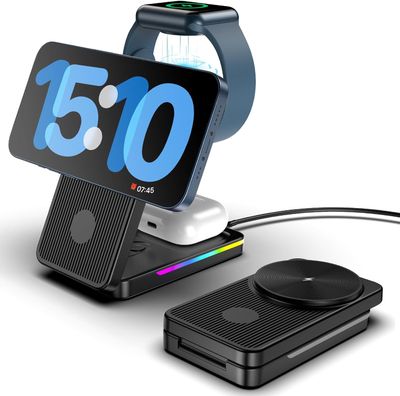 NeotrixQI Ładowarka MagSafe 15W, szybkie ładowanie, składana, do iPhone, Apple Watch, AirPods