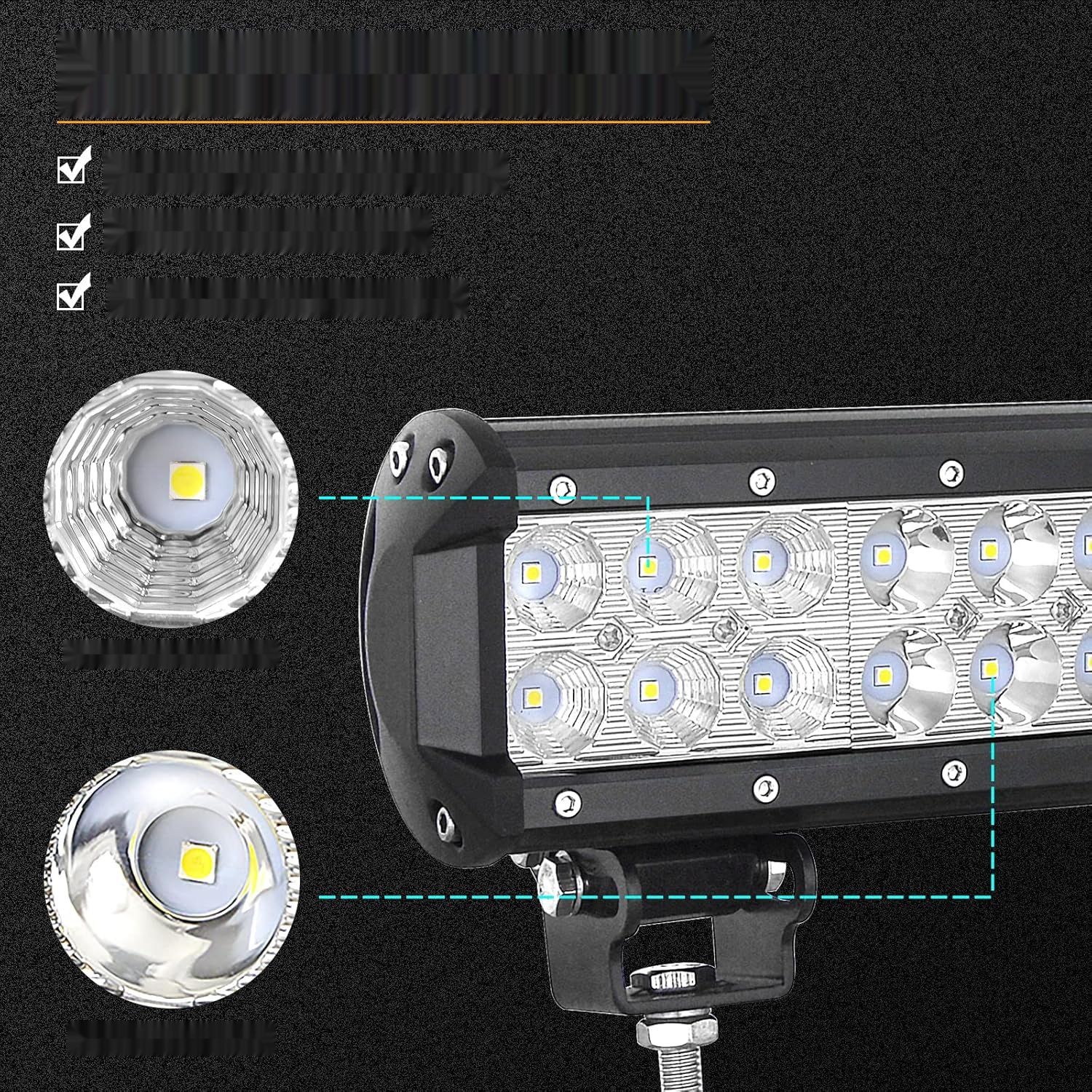 AUXTINGS LED-Lampa robocza, 30,5 cm, 72W, reflektor i naświetlacz