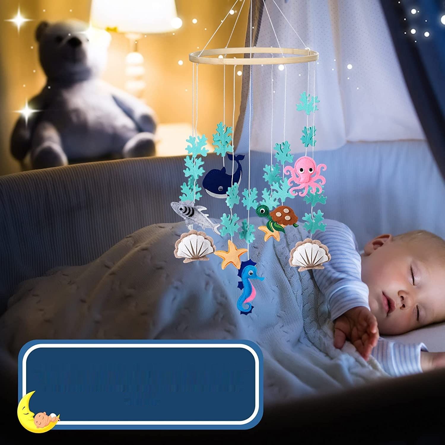 Dzwonek mobilny do łóżeczka z filcu dla niemowląt.