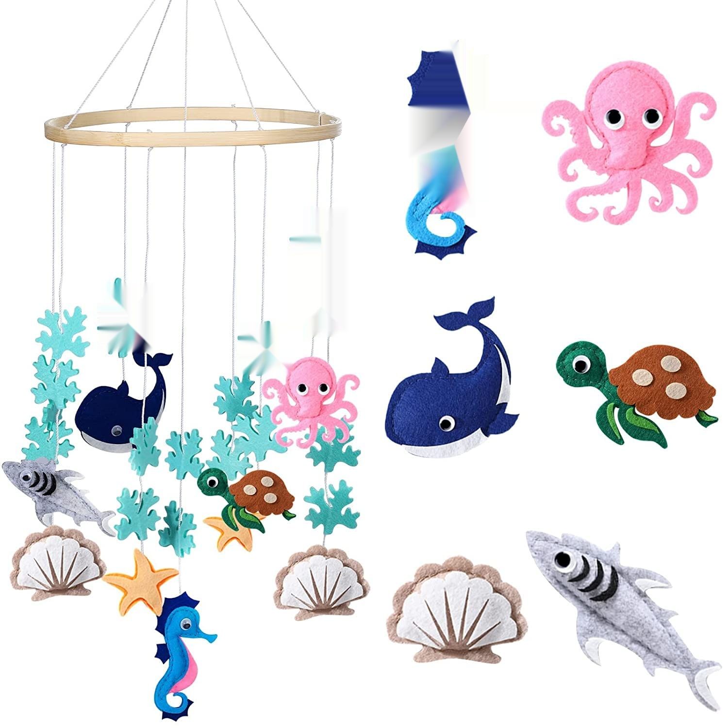 Dzwonek mobilny do łóżeczka z filcu dla niemowląt.