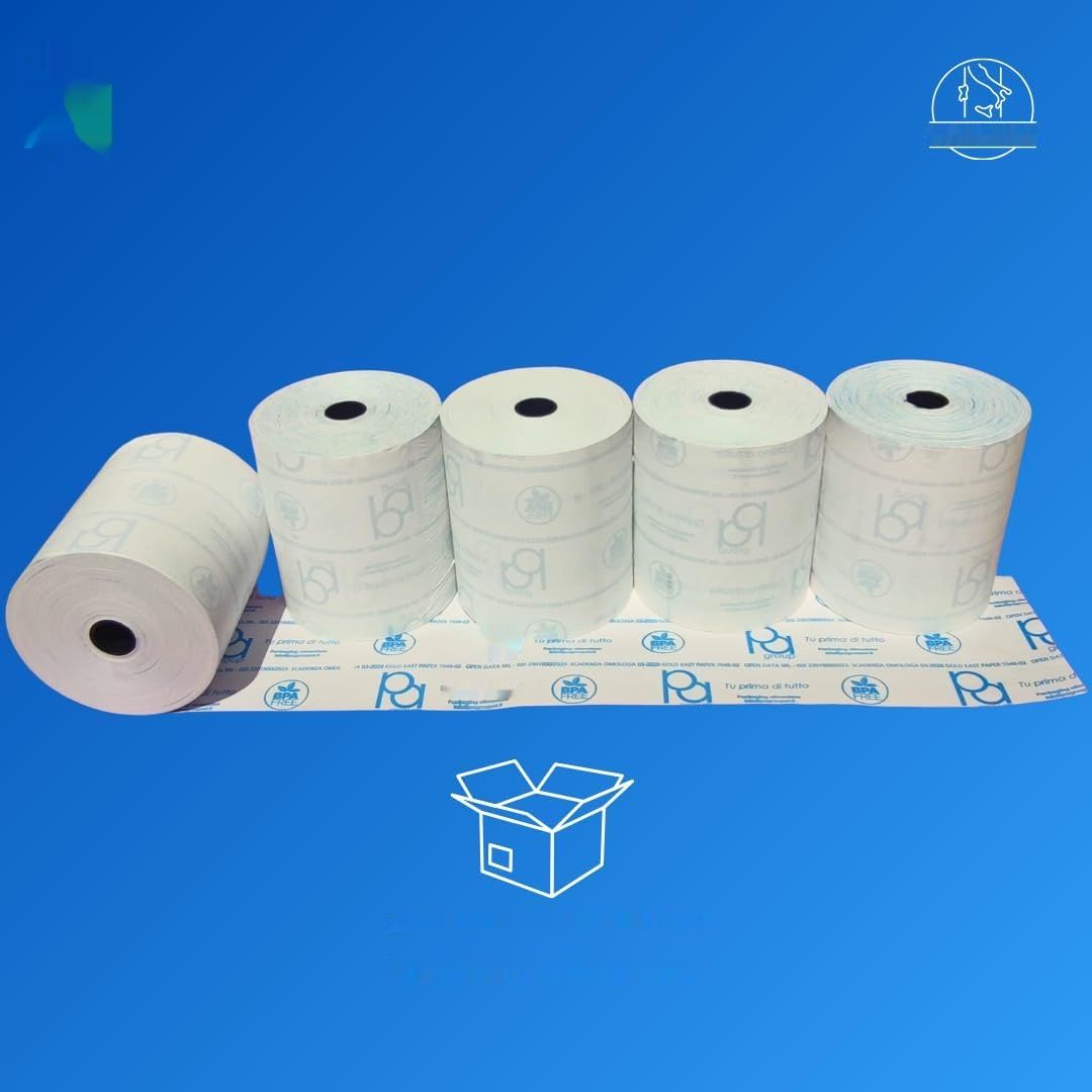 PA GROUP Rolki termiczne 80 mm x 80 m x 12 mm do kasy fiskalnej, 3 sztuki