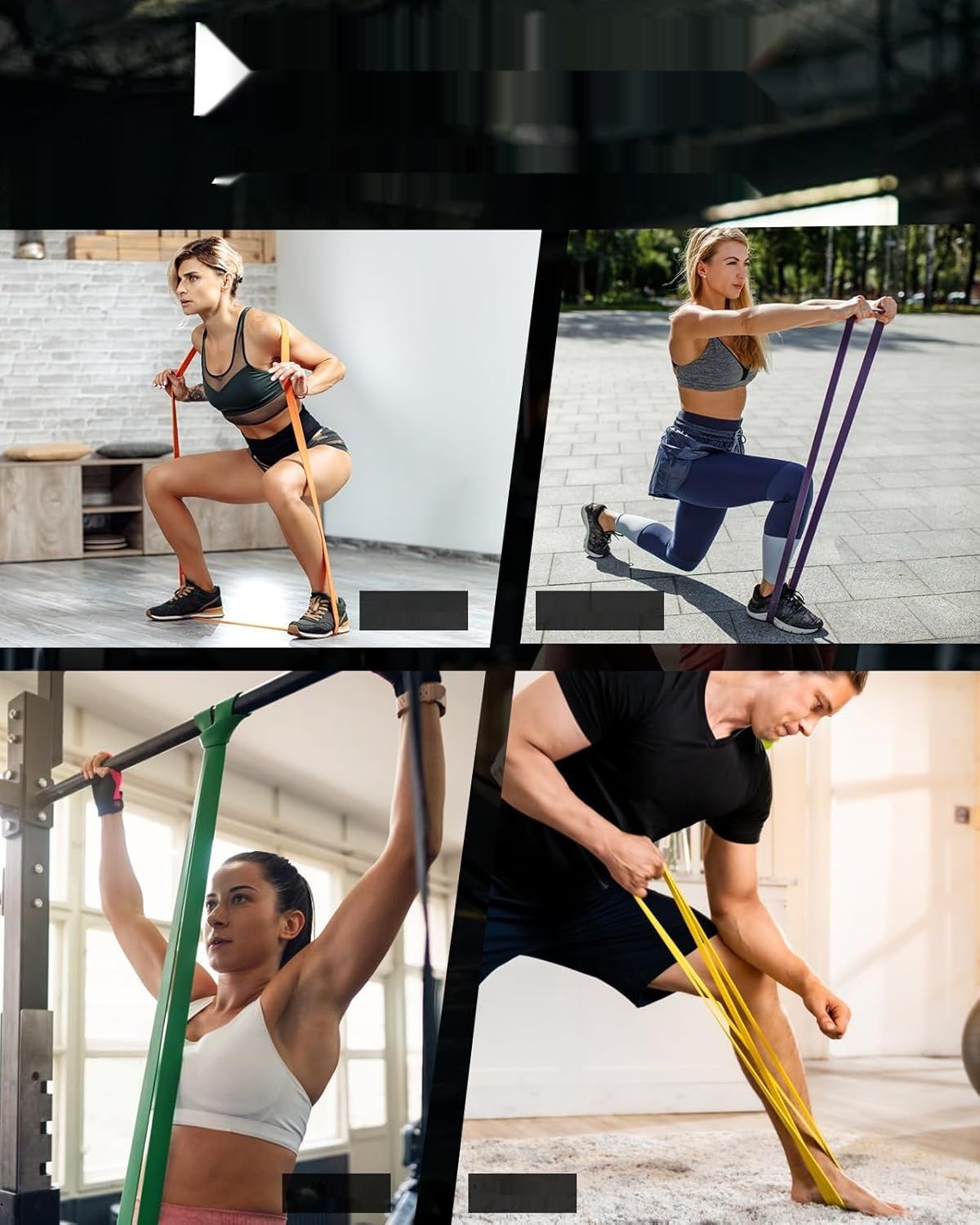 Zacro Resistance Bands, Zestaw Taśm Oporowych z Kotwicą do Drzwi.