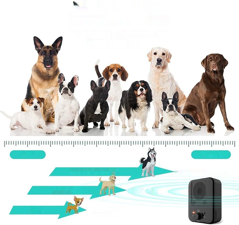 Kontroler szczekania dla psów, 3 tryby, ładowalny, do użytku wewnętrznego i zewnętrznego