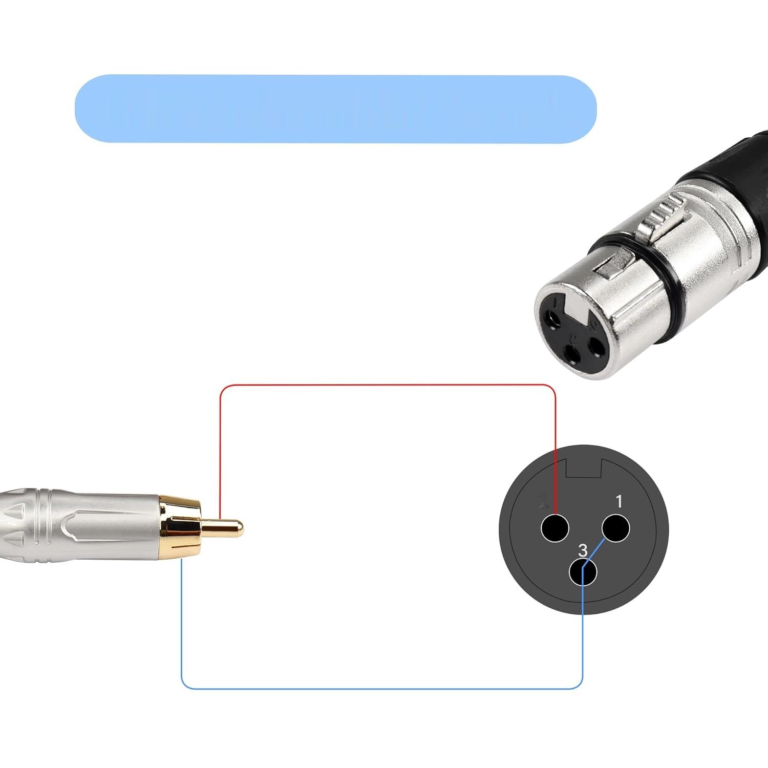 PNGKNYOCN Kabel RCA do XLR, Niezbalansowany (0,3M/1FT)