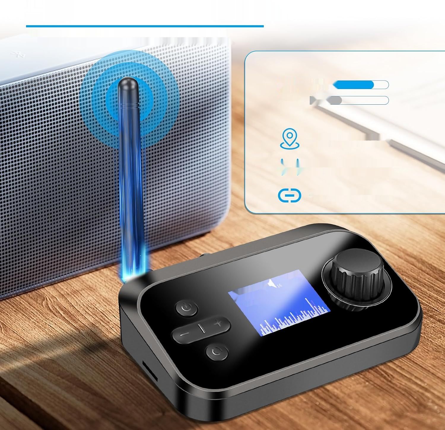 RUIZHI Bluetooth 5.3 2-w-1 Transmiter, niskie opóźnienia, 3.5mm AUX.