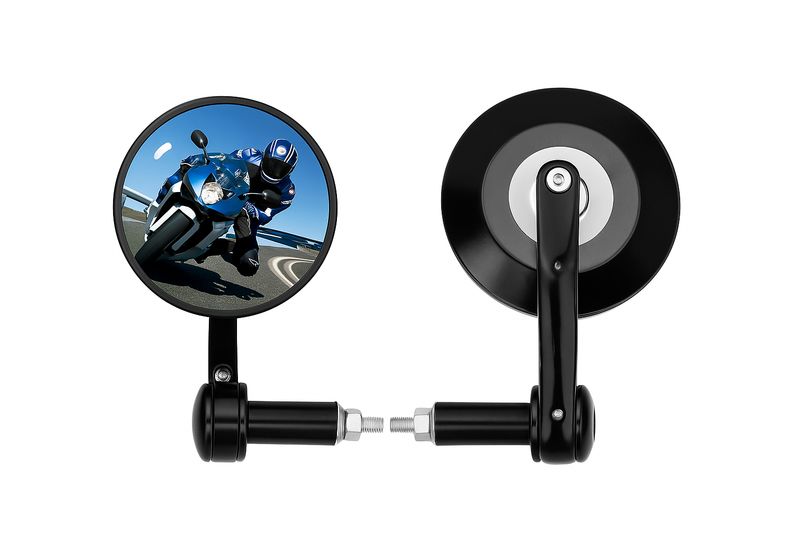 SUPAREE Lusterko motocyklowe z homologacją E, 360° obrót, aluminium.
