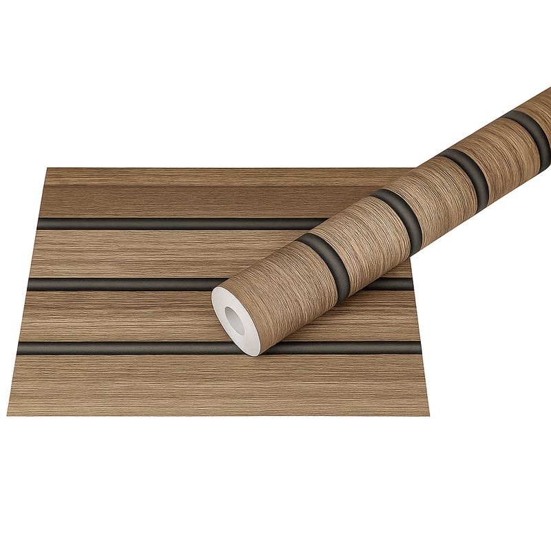 Hode Tapeta Drewnopodobna Brąz 44x300 cm, Ciemnozielona do Mebli