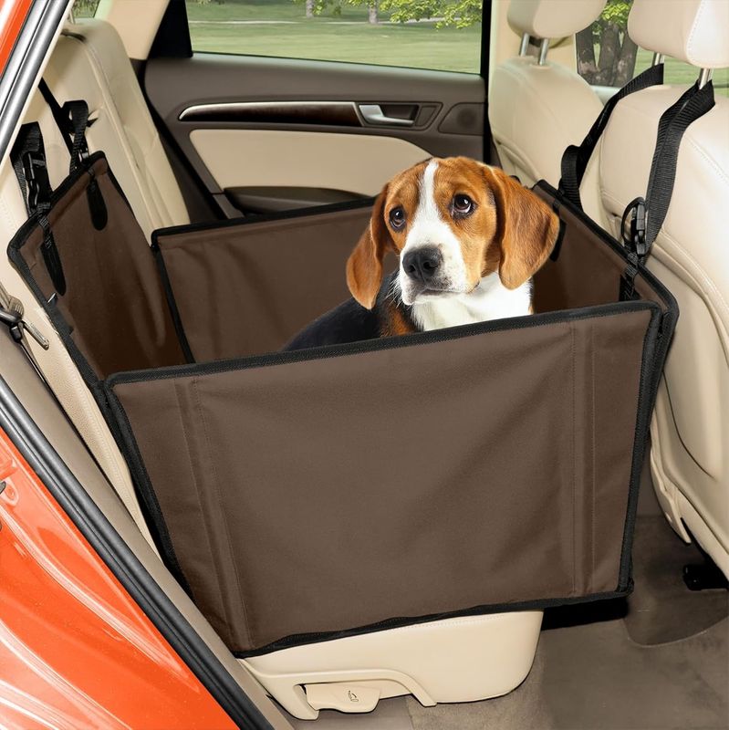 Ekstra Stabilne Siedzenie Samochodowe dla Psa - Rozmiar M, Brązowe