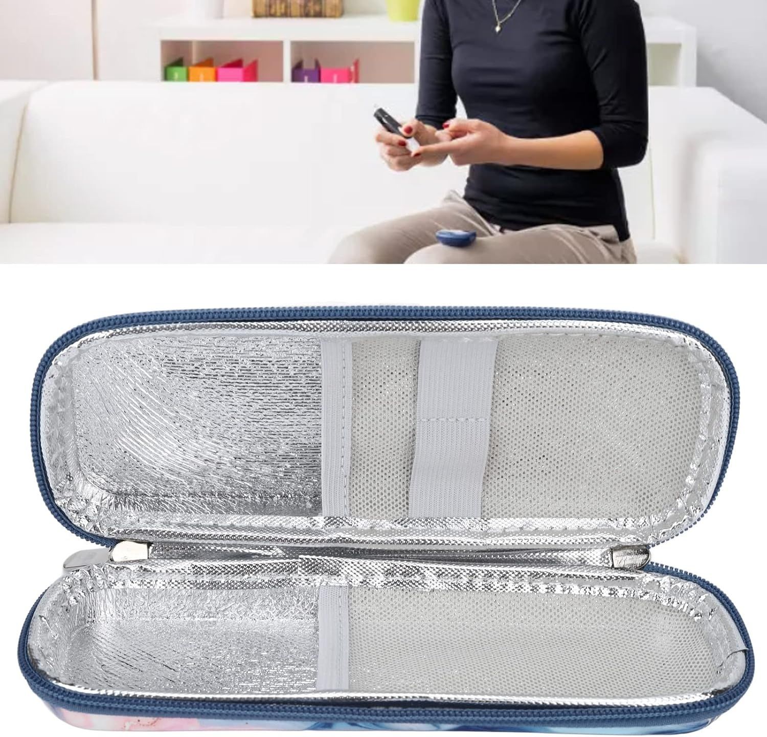 Wodoodporna torba chłodząca na insulinę do codziennego użytku (Różowy)