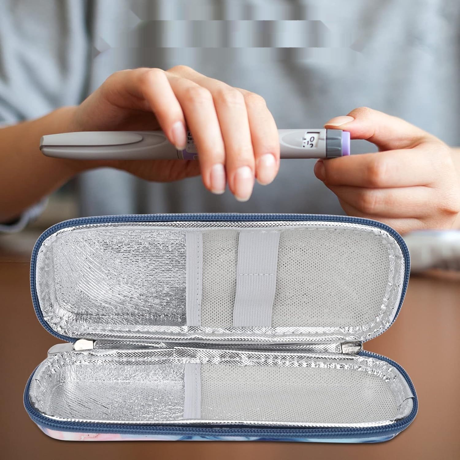 Wodoodporna torba chłodząca na insulinę do codziennego użytku (Różowy)