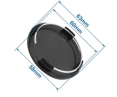 ABSOPRO 4 Zaciski Pokrywy Piasty Koła Opony 63 mm Czarny (4 szt.)