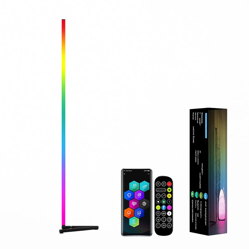 Lampa MIWATT LED 143 cm, RGB, z pilotem i aplikacją, ściemniana.