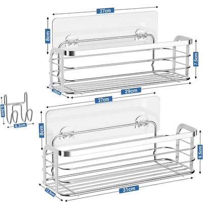 Luxear Stalowy Wieszak Prysznicowy 1 Haczyk, Udźwig 10 kg, Zestaw 2 sztuki