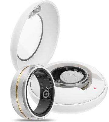 Smart Ring findtime: złoty pierścień, tracker fitness, monitor zdrowia, silver + middle gold #10