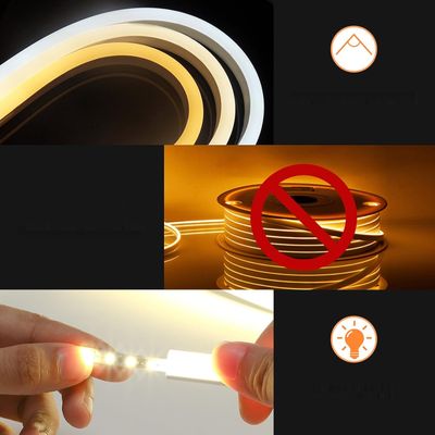 KSIBNW Neon LED Strip Ciepły Biały, 2m, 230V, IP65, do wnętrz i na zewnątrz
