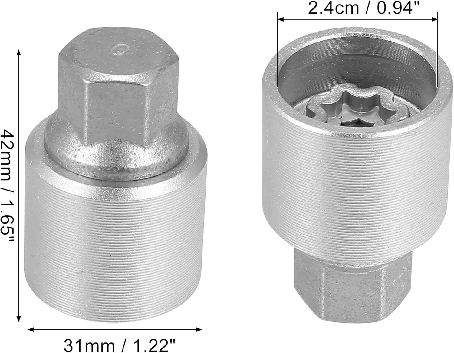 X AUTOHAUX Blokada do kół 31x42 mm, antykradzieżowy do Audi A4L, A5, A6L, Q2L, Q3, Q5, Q7, A8