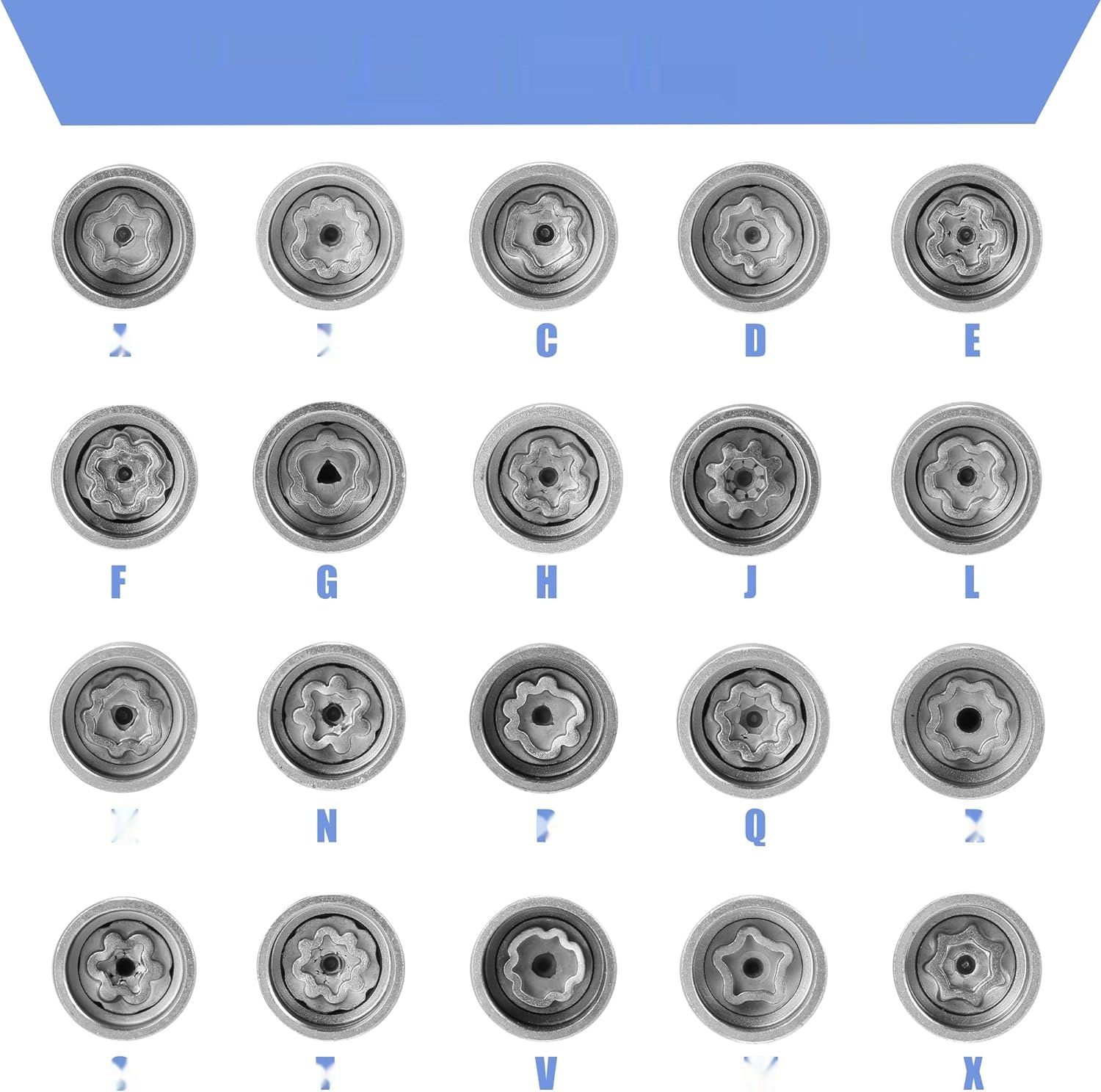 X AUTOHAUX Blokada do kół 31x42 mm, antykradzieżowy do Audi A4L, A5, A6L, Q2L, Q3, Q5, Q7, A8