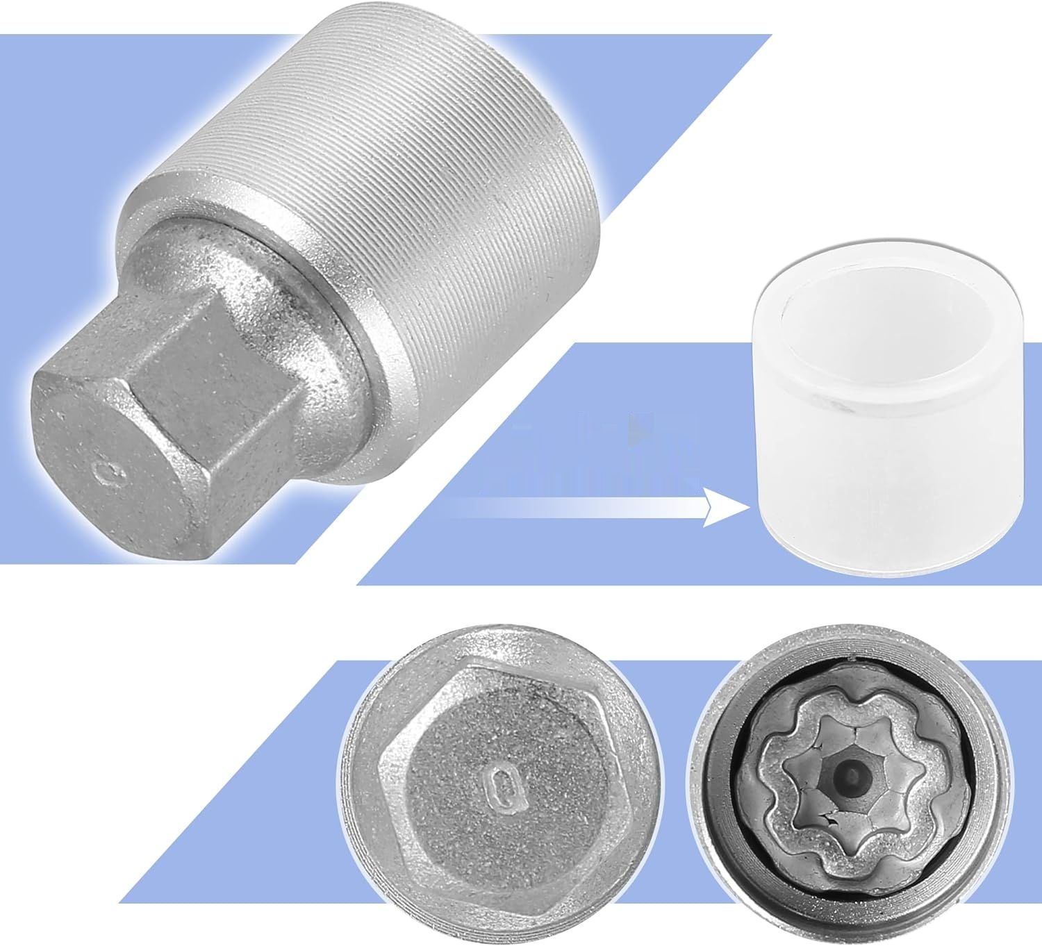 X AUTOHAUX Blokada do kół 31x42 mm, antykradzieżowy do Audi A4L, A5, A6L, Q2L, Q3, Q5, Q7, A8