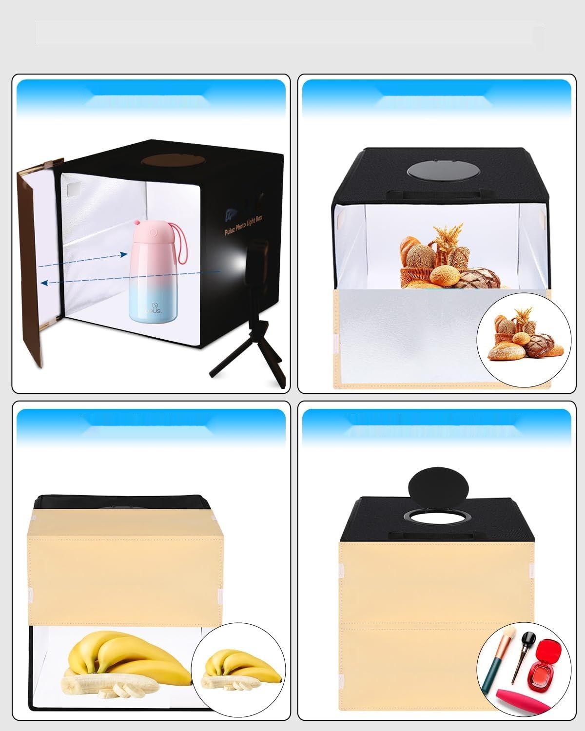 PULUZ Mini 30cm Fotobox - przenośny namiot świetlny LED CRI 97, 6 PVC tła