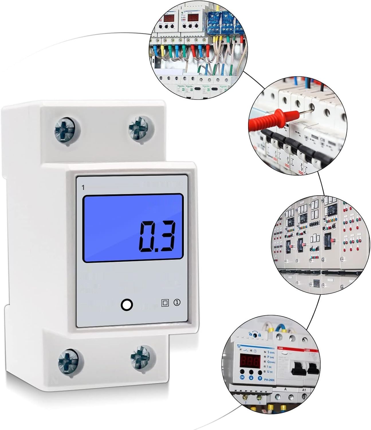 DIFCUL Licznik AC 1-fazowy 230V 5(80)A, montaż na szynę DIN, LCD 2P DIN