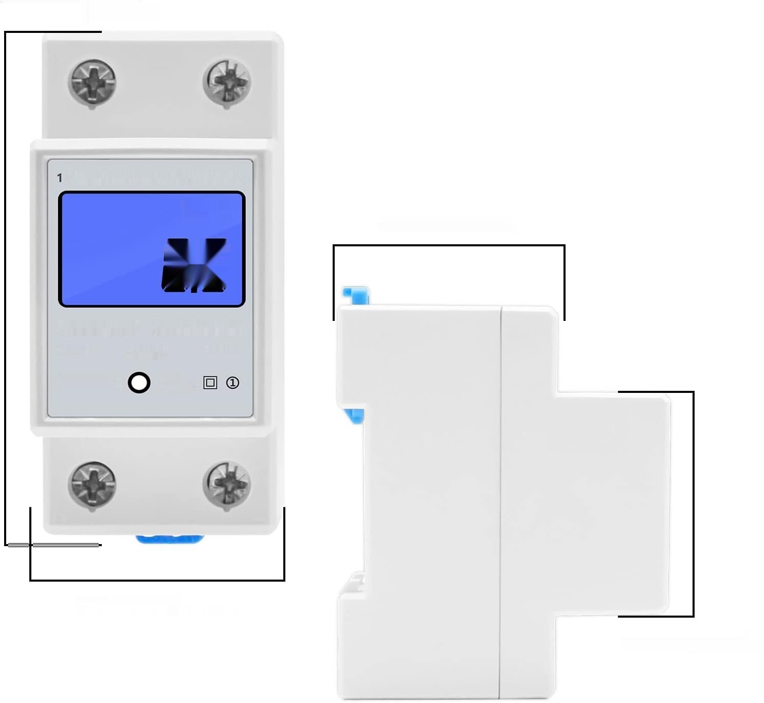 DIFCUL Licznik AC 1-fazowy 230V 5(80)A, montaż na szynę DIN, LCD 2P DIN