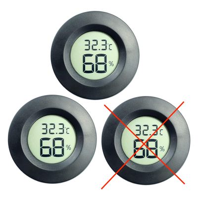 DIFCUL 3x Mini LCD Termometr do Humiadorów Inkubatorów (2 szt.) Czarny